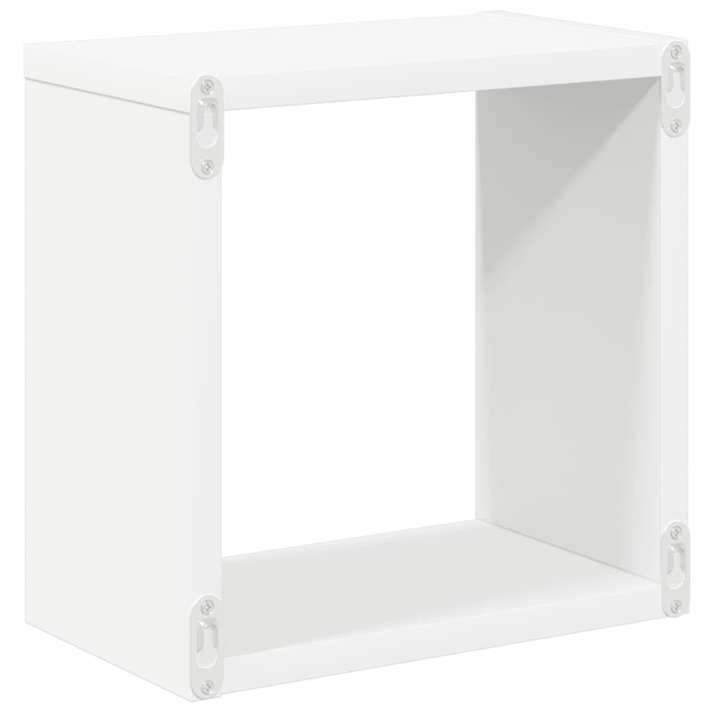 vidaXL 2X Etagères Cube Murales Etagères Suspendues Etagères Flottantes Salon Chambre Salle de Séjour Maison Intérieur Blanc 26x15x26 cm