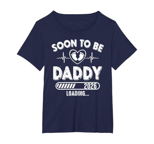 Soon to Be Daddy est. 2026 New Dad Fathers Day First Time T-Shirt, Women's Plus, Navy Blue, 3X