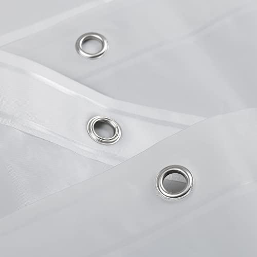 Image of Barossa Design Gray Silver Long Shower Curtain Liner 78 inch Height - 3 Magnets & Waterproof Lightweight PEVA Shower Liner for Bath Tub, PVC Free, Metal Grommets, Silver Gray, 72x78