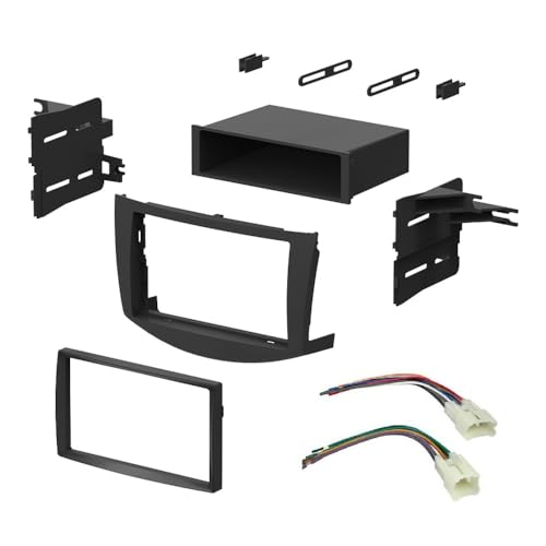 Double DIN Car Stereo Radio Installation Dash Kit with Pocket Compatible with Toyota Rav 4 (Dash Kit + Wiring Harness) 2006 2007 2008 2009 2010 2011