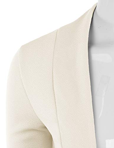 DOUBLJU Bolero Open Front Cardigan Crop Jackets 3/4 Sleeve Basic Cropped Blazers Business Casual for Womens with Plus Size4