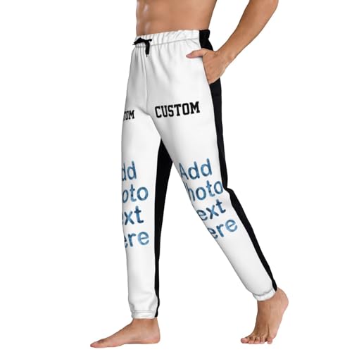 Personalized Face Photo Print Sweatpants for Men, Add Your Picture Design Joggers Pants Casual Pants, Athletic Pants4