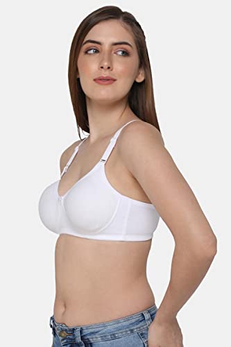 Image of INTIMACY LINGERIE Women's Cotton Brassiere | Non-Padded | Non-Wired | Full Coverage | Shaper Panel with Side Support Regular Bra | 1 Piece | (Def C P)
