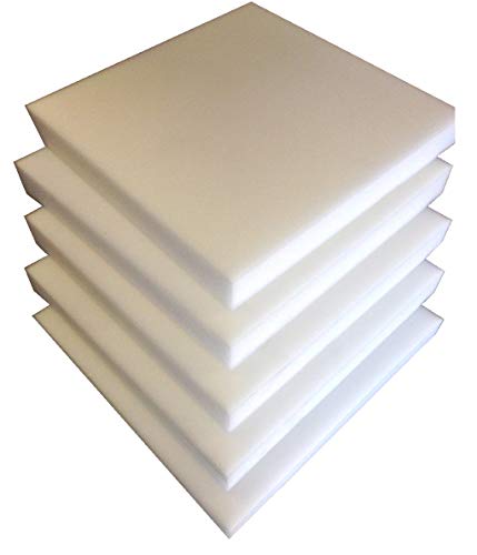 L22G 6 Galettes de Chaise Carrées en Mousse A Recouvrir - 40 x 40 x 3 cm - Mousse de Rembourrage Ameublement Tapissier Mousse polyuréthane