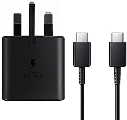 Samsung Galaxy Official 25W Super Fast Charging Travel Adapter With USB-C to C Data Cable & Also includes Braided Type C Cable