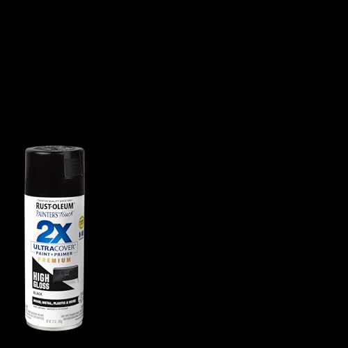 Image of Rust-Oleum Painter's Touch 2X Ultra Cover Spray Paint, High Gloss Black | Indoor and Outdoor Surfaces (Metal, Wood, Plastic), Fast Dry, Durable, Sprays from Any Angle, Comfort Tip, Oil Based