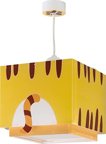 Dalber Lampe kinderzimmer, kinderlampe Pendelleuchte Hängelampe, Deckenleuchte Kinder, Deckenlampe kinderzimmer Little Tiger Tiere, Gelb, 64562, E27