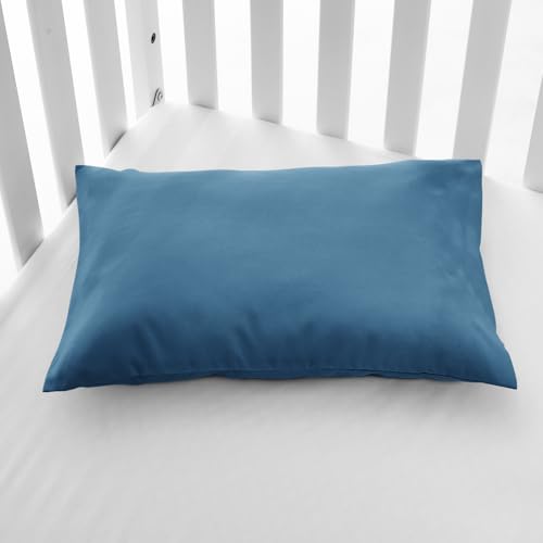 Image of EXQ Home Toddler Pillowcases Zippered 13x18 Travel Pillow Case Set of 2, Small Pillow Case Fits Baby Pillow Sized 12x16, 13x18, Kids Pillowcases 2 Pack Machine Washable (Misty Blue)