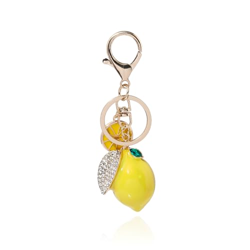 Image of Fruit Bag Charm Keychain - Gold Key Chain, Cute Purse Handbags Accessories - Beautiful Gift for Women