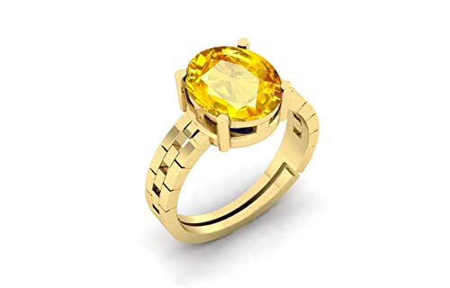 Bague réglable saphir jaune naturel en argent sterling : le cadeau idéal - 2