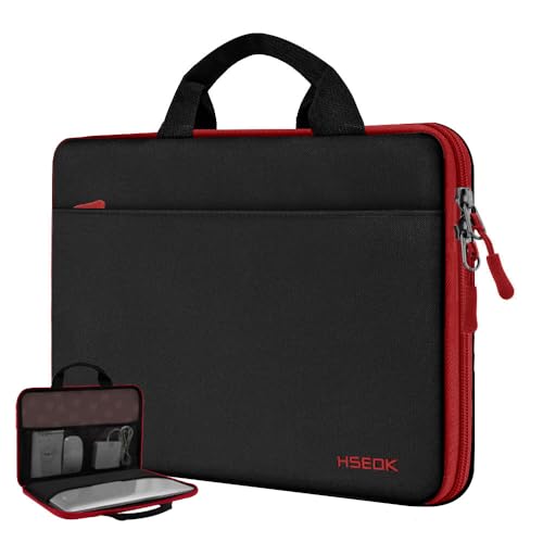 Hseok Laptop Case 13.3-14 Inch Briefcase, 180 Opening Water-Resistant & Shockproof Bag with Soft Velvet Lining, Compatible with MacBook Pro 14