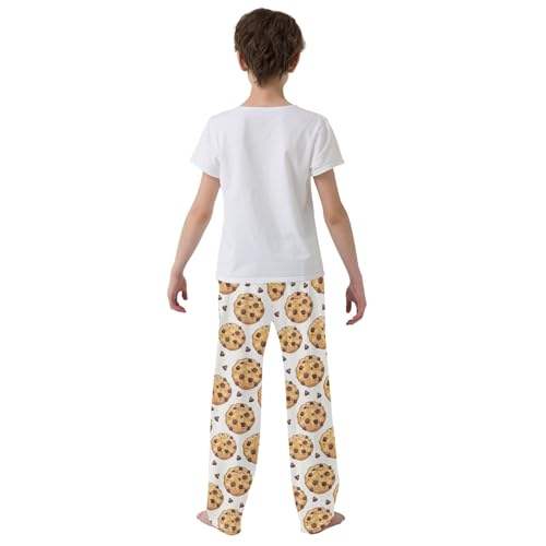Chocolate Chip Cookies Prints Cute Pajama Pants, Soft Sleepwear Lounge Pants Pajama Pj Bottoms for 6-14 Years3