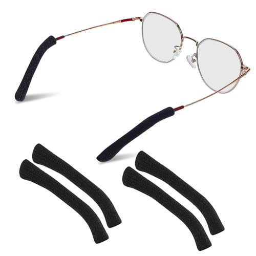 SHERCHPRY 2 Pairs Eyeglass Temple Glasses Legs Replacement Temple Tips for Women Soft and Comfortable Black