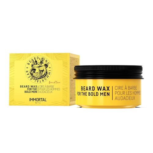 Immortal NYC Beard King Beard Wax, 1.7 oz/ 50 ml – Strong Hold – Precise Styling & Shape – Tames Stray Hairs