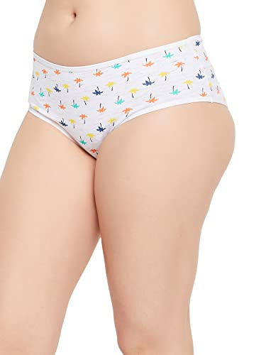 Image of Clovia Women's Cotton Mid Waist Coconut Tree Print Teenage Hipster Panty