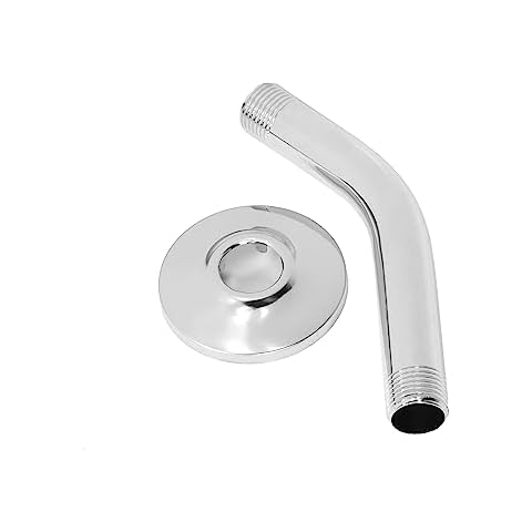 Shower Arm with Shower Arm Flange – 6 Inch Shower Holder with Rustproof Stainless Steel Flange – Premium Chrome Plated Brass Shower Arm Extension – Easy Installation by Nick The Fixer Cover