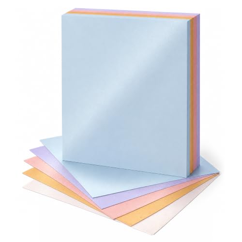 Best Paper Greetings 96 Sheets Shimmer Paper for Crafts, Scrapbooking, Invitations, Letter Size Stationery in 6 Pastel Colors (8.5 x 11 in)