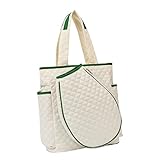 Fenteer Bolsa de Tenis Impermeable Mochila de Tenis Deportiva Bolso Tote Bolsa de Pádel con Compartimento para Raquetas Adecuado para Hombres y Mujeres para Actividade, Beige