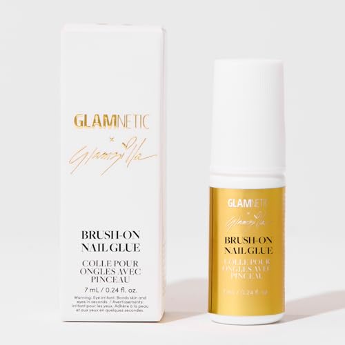 Glamnetic x GLAMZILLA Super Strong Brush On Nail Glue | Brush Tip Applicator Mess Free Travel Friendly Vegan | Durable & Long-Lasting | .24 fl. oz.
