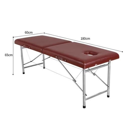 Portable Massage Bed,Portable Massage Bed Foldable Massage Beds Professional Beautician Stretcher Beauty Table Economic Portable Cosmetology Couch Clinic Folding(180X60CM Brown) - Image 7
