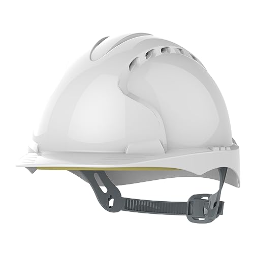 JSP Casco EVO 2 Visera Media con ventilación y Ajuste deslizable, Blanco (AJF030-000-100)