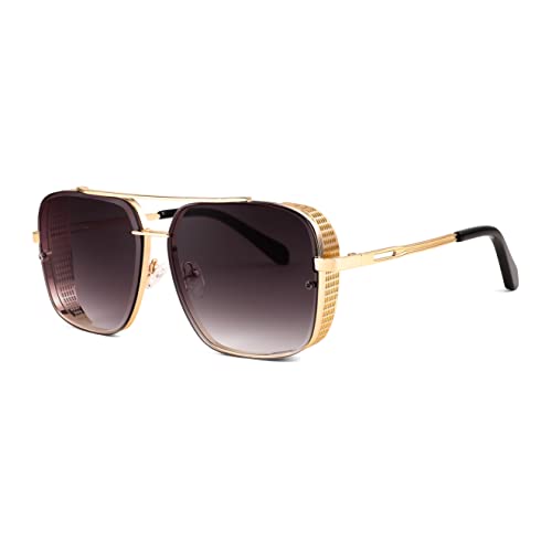 FEISEDY Vintage Pilot Steampunk Sunglasses