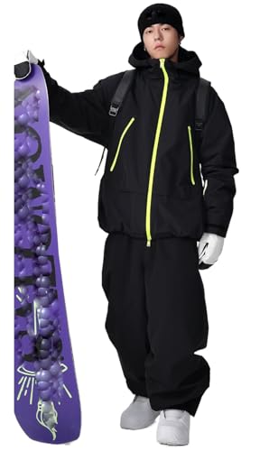 [LyuSyoEn] �X�m�[�{�[�h�E�F�A �����Y ���f�B�[�X �Z�b�g�A�b�v �㉺�Z�b�g 2�_�Z�b�g �X�L�[�E�F�A ��V�� �����W���P�b�g �p���c �h�� �傫���T�C�Y �h�����H �A�E�g�h�A�E�F�A �j�����p (�u���b�N,XL)