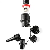 Adaptador de inflador de tabla de remo de 2 piezas, conector multifuncional de goma para kayak, válvula de aire, adaptador de bomba de sellado, adaptador de bomba de tablero con 4 boquillas de aire