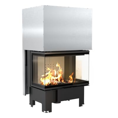 KRATKI Inserto per camino in acciaio a legna NBC 10 kW Ø200 saliscendi A+ | Acciaio nero, efficienza 83%, classe A+. Ecodesign, BImSchV 2, Kratki PRO; per recupero calore.; combustione efficiente