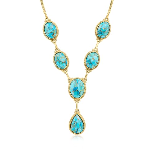 Ross-Simons Turquoise Y-Necklace in 18kt...