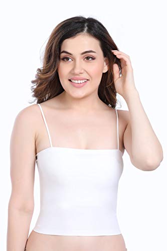 Image of PLUMBURY Women Lightly Padded Seamless Built in Bra Short Slip Camisole, Size S-3XL