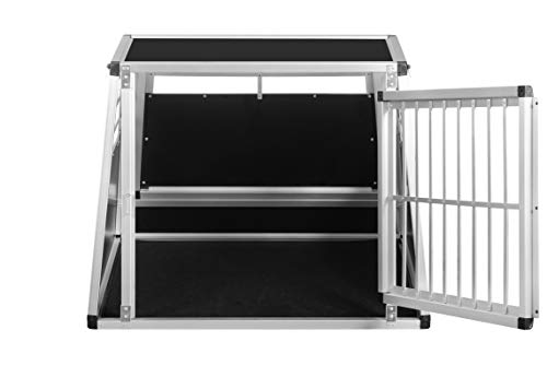 ALPUNA Transportbox N11 – Aluminium Hundebox 72×90×68 cm – Auto Hundebox mit Notausstieg, sicherer Hundetransport im Kofferraum