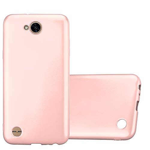 Cadorabo Funda para LG X Power 2 en Metallic Oro Rosa - Cubierta Proteccíon de Silicona TPU Delgada e Flexible con Antichoque - Gel Case Cover Carcasa Ligera