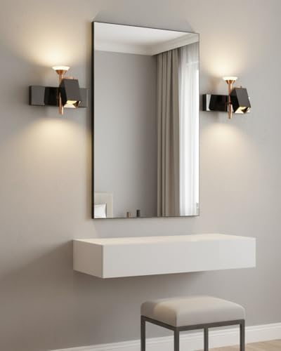 Image of swanart Modern Black and Rose Gold Wall Sconce - Dual Light LED Wall Fixture with Adjustable Angles, Ideal for Living Room, Bedroom, and Office Decor