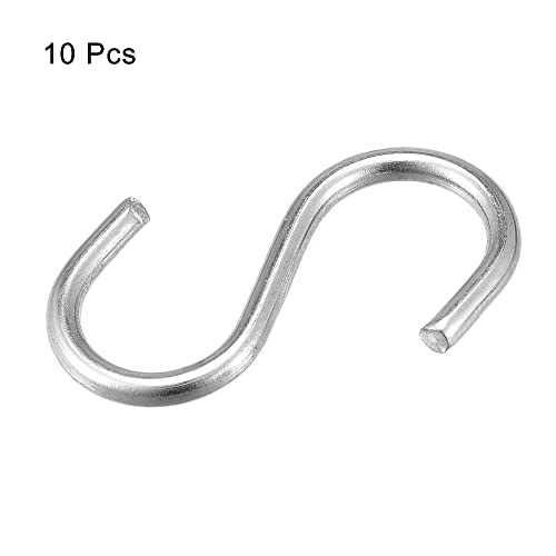 Image of uxcell S Hooks 1.57 inch Long Stainless Steel Hanger for Hanging Objects in Kitchen, Garden, Bathroom, Garage 10Pcs