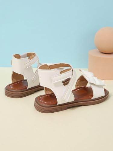 Verdusa Girl's Cute Bow Sandals Open Toe Summer Vacation Leather Flat Sandals2