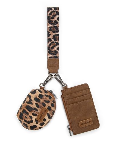 Image of Wrangler Keychain Wristlet Wallets for Women Western Dual Pouch Wristlet Credit Card Holder Wallet