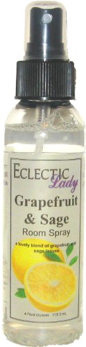 Grapefruit And Sage Room Spray (Double Strength), 4 Ounces, No Artificial Colors, Parabens, or Preservatives - Fragrant Aromatic Room Mist For Home, Room, Office