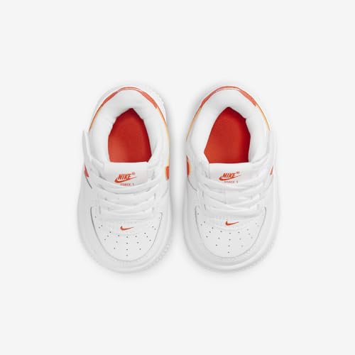 Nike Force 1 Low EasyOn Baby/Toddler Shoes (FN0236-113, White/White/Safety Orange) Size 64