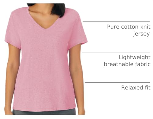 Image of Nautica Womens Sleep Shirt - Lightweight, Breathable Pajama Top - Cotton Knit Jersey V-Neck Sleepwear and Loungewear