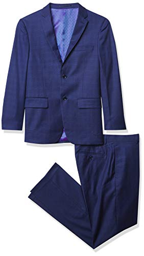 Men's 2-Piece Box Check Slim Fit Suit - Main Image