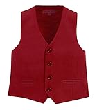 Gioberti Boy's 4 Button Formal Suit Vest, Red, Size 16