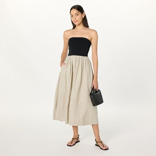 The Drop Women's Hellen Strapless Mixed Media Maxi Dress4