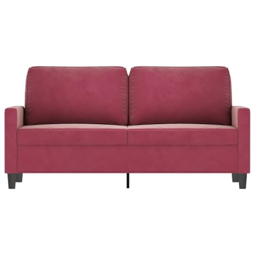 KATERYY 2-Sitzer-Sofa Weinrot 140 cm Samt Möbel Wohnzimmer – Bild 5