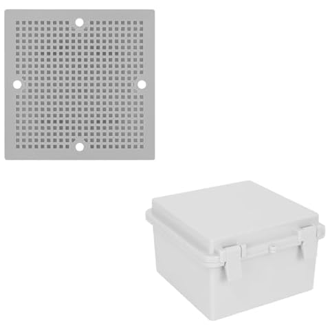 LMioEtool ABS IP65 Junction Box Hinged Shell Cover 5.9"x 5.9"x 3.5" with Extra Mounting Plate Cover