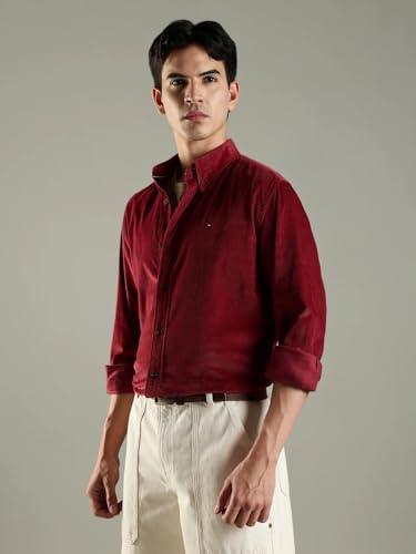 Image of Solid Regular Fit Cotton Shirt