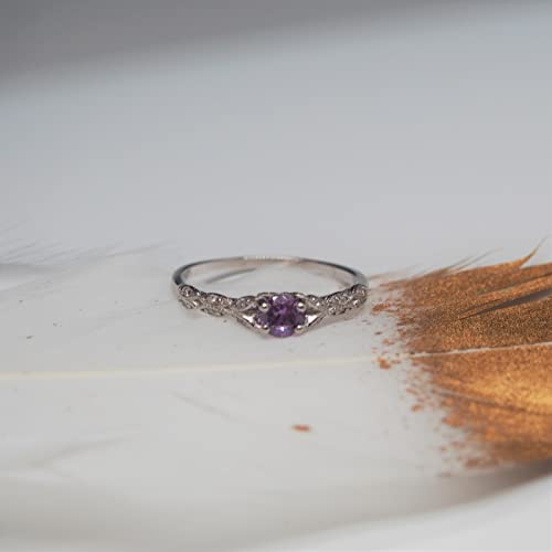 925 Sterling Silver Court Style Ring for Women, Fashion Amethyst/Peridot/Garnet Rings, Lovely Anniversary, Birthday, Valentine’s Day Present3