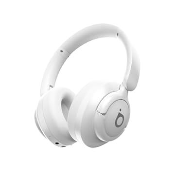 Basike Fone de Ouvido Bluetooth 5.4, ANC Cancelamento de Ruído Ativo Headphone com Microfone, Certificação Hi-Pure Audio, 30h Bateria, LE29 (Branco)
