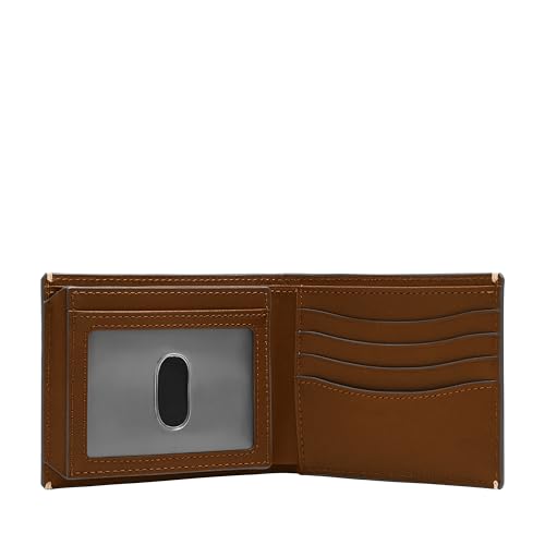 Image of Fossil Men's Wallet, Westover Leather Bifold Flip ID Wallet for Men, Brown