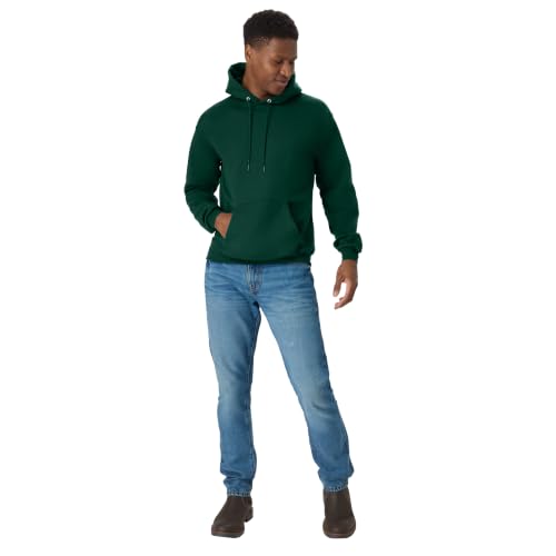 Hanes Men's Pullover EcoSmart Hooded Sweatshirt, Deep Forest, Large - image 7